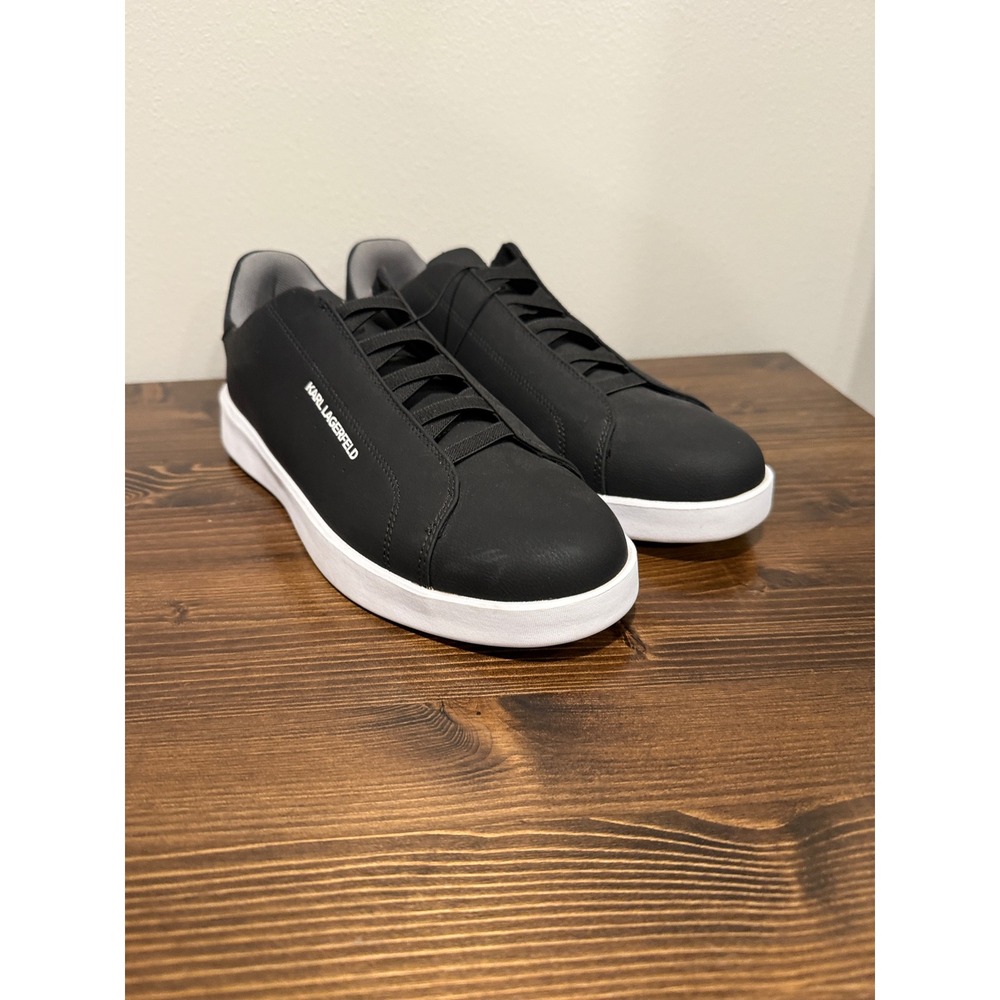 Karl Lagerfeld Paris Cesare Mens Black White Low Top Sneakers LF6S503R 9.5M